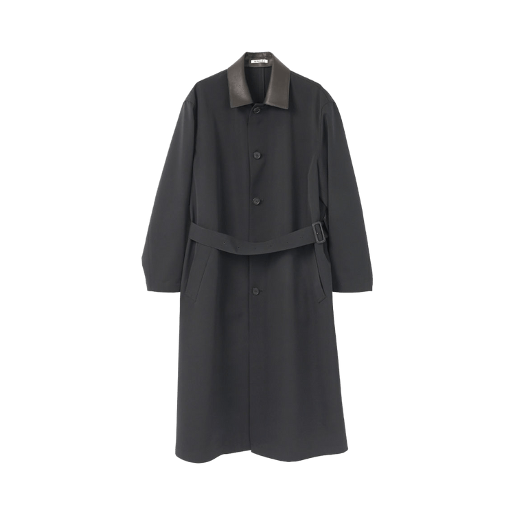 Auralee Wool Max Canvas Coat "Black"