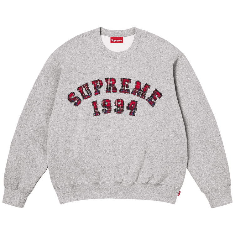 Supreme Plaid Arc Crewneck "Heather Grey"