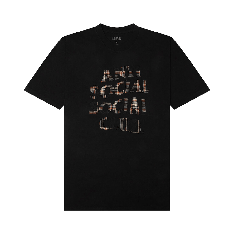 Anti Social Social Club Plaid Applique T-Shirt "Black/Plaid"