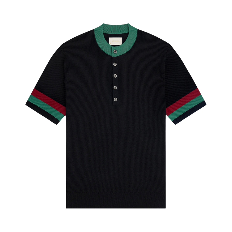 Aimé Leon Dore Sport Knit Henley "Jet Black"