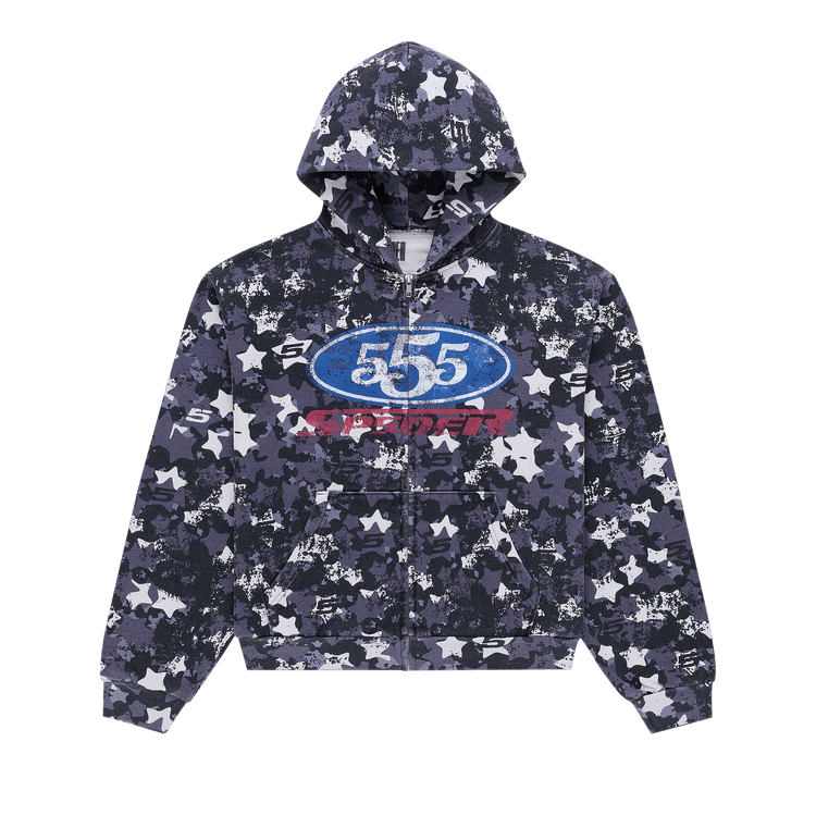 Sp5der R5cing Zip Hoodie "Blue Camo"