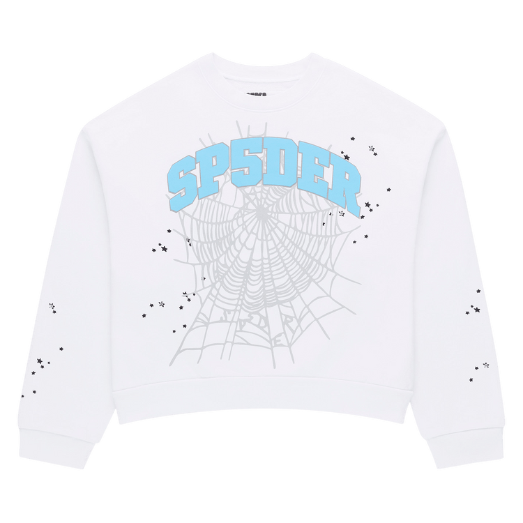 Sp5der Varsity Web Crewneck "White"