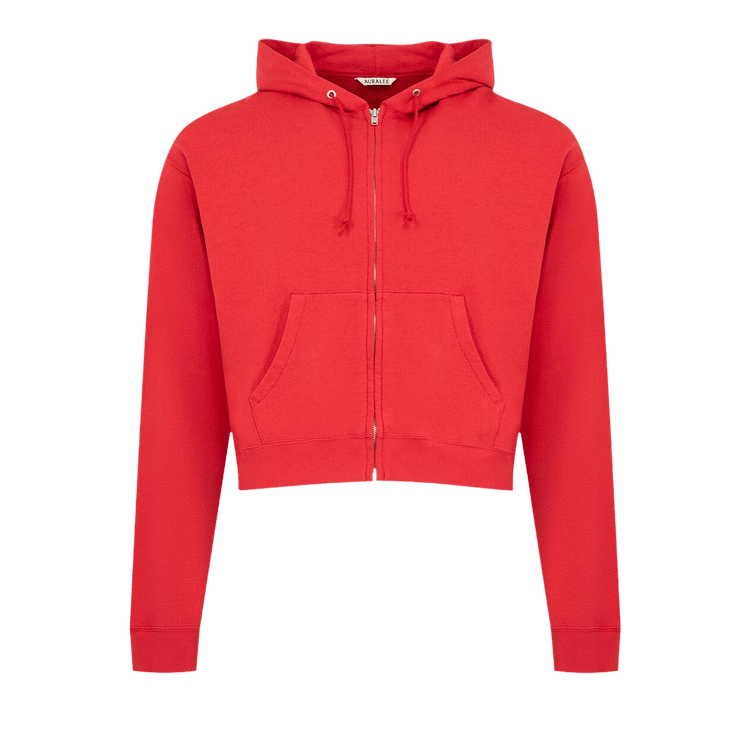 Auralee High Twist Light Sweat Zip Parka "Red"