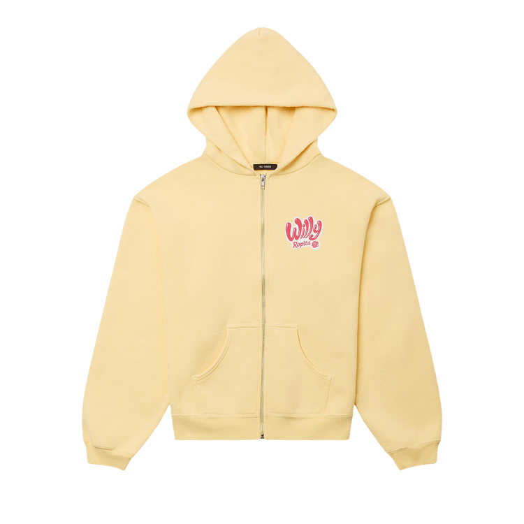 Willy Chavarria Shrunken Zip-Through Hoodie "Butter"