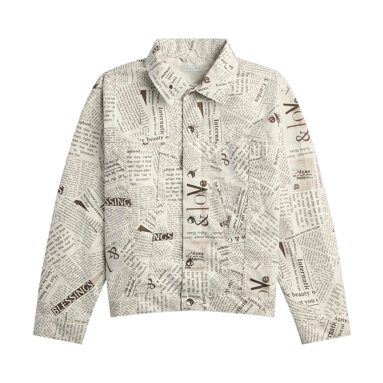 Engineered Garments Type 5 Jean Jacket "White Newspaper Print"