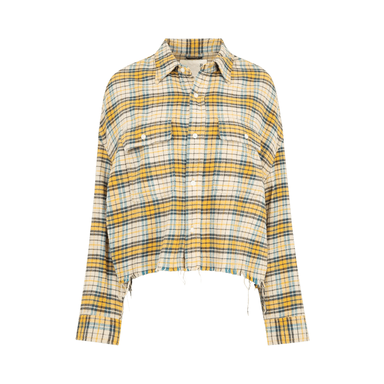 R13 Cropped Work Shirt "Yellow Plaid"