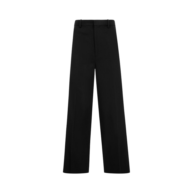 Auralee High-Twist Wool Linen Twill Slacks "Black"