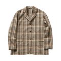 Auralee Super Fine Tropical Wool Check Jacket "Top Brown Check"