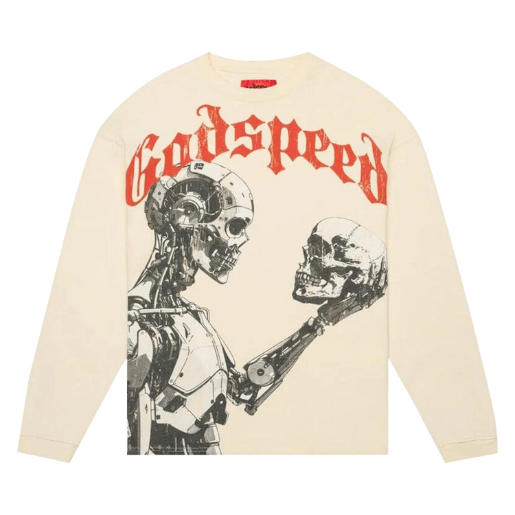 Godspeed Mankind Vs AI Long-Sleeve T-Shirt "Bone"