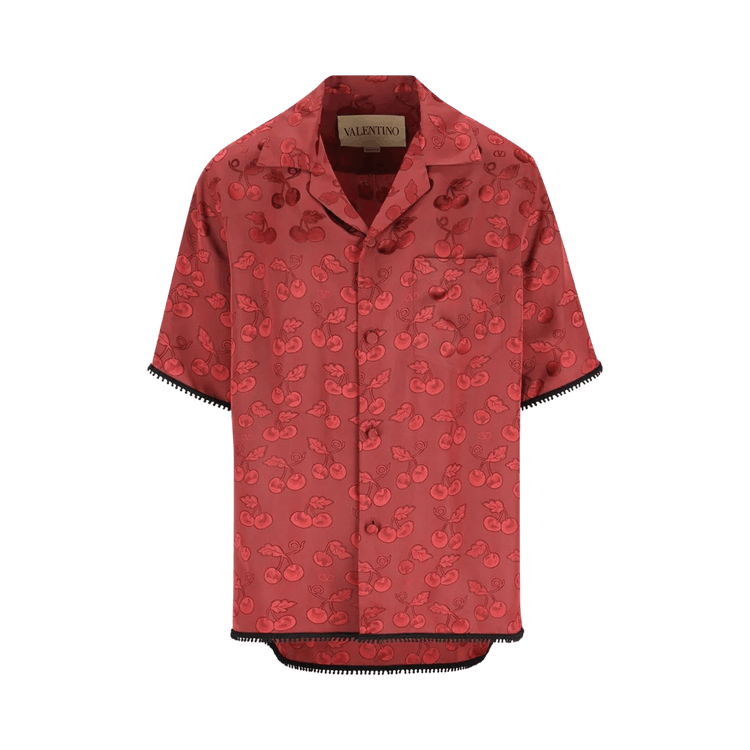Valentino Camicia Maniche Corte "Magenta/Nero"