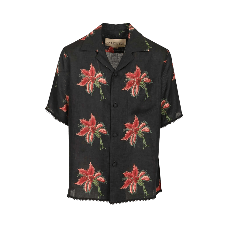 Valentino Camicia Maniche Corte "Nero/Magenta/Rosa/Verde"