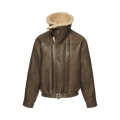 Magda Butrym Leather Shearling Jacket "Brown"