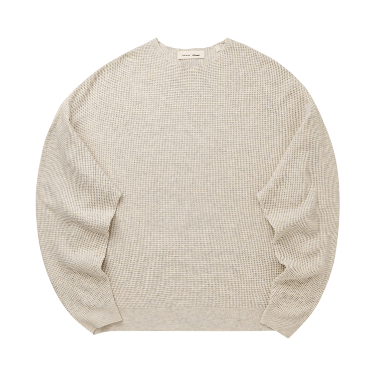 Fear of God Essentials Signature Waffle 90's Crewneck Sweater 'Oatmeal Heather'