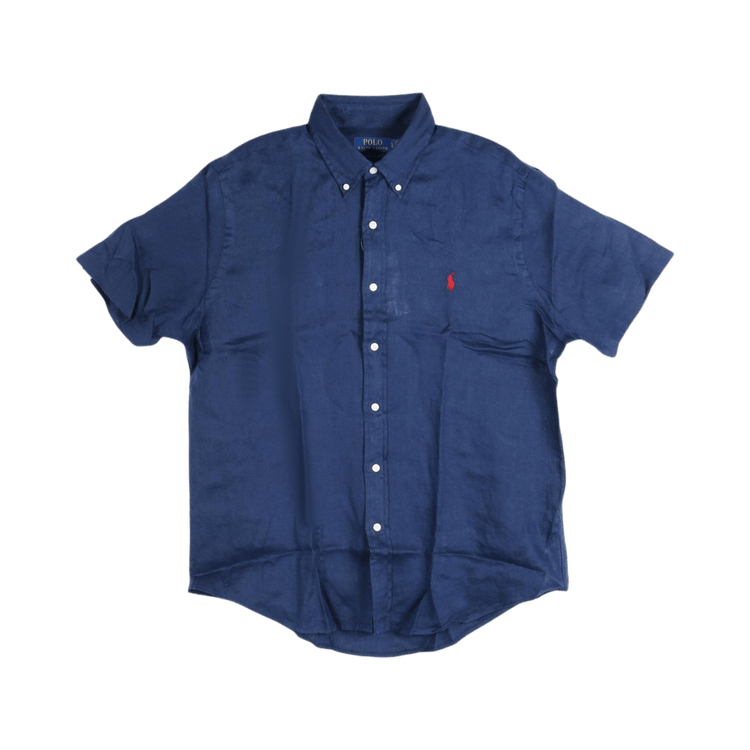 Polo Ralph Lauren Short-Sleeve Piece Dye Linen Sport Shirt "Newport Navy"