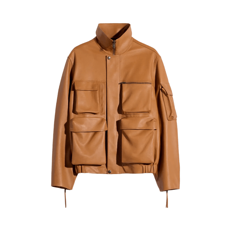 Lemaire Pockets Leather Blouson "Toffee"