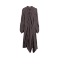 Lemaire Creased Bias Dress "Glossy Brown"
