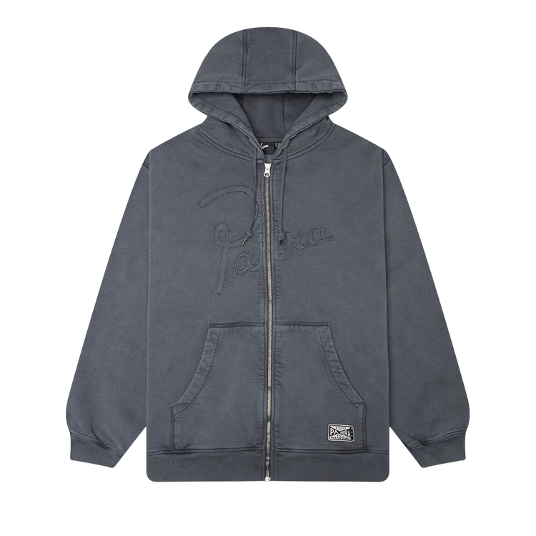 Parra Not Fade Away Zip Hooded Sweatshirt "Washed Dark Grey"