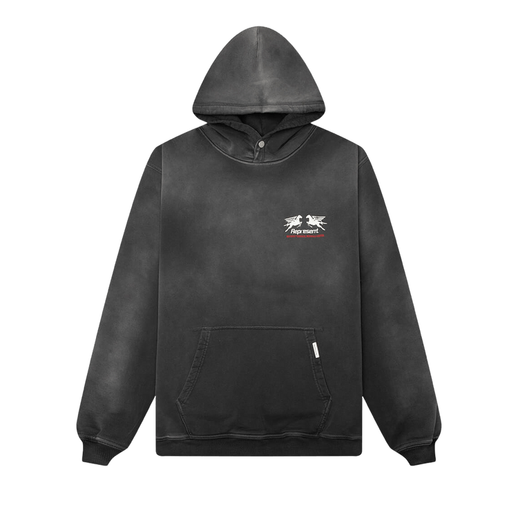 Represent Clo 24 Hour Service Hoodie "Stained Black"