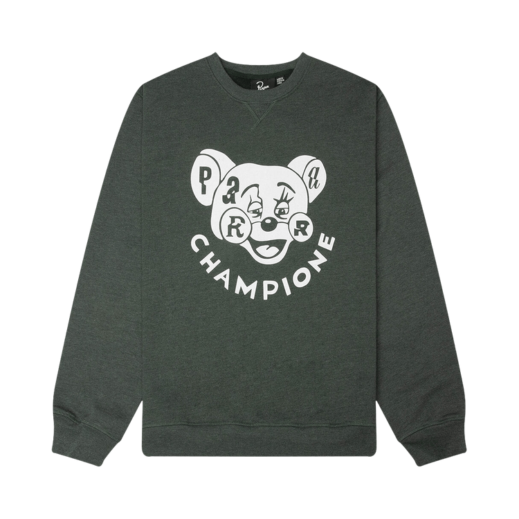 Parra Tired Champione Crew Neck Sweatshirt "Pine Green"