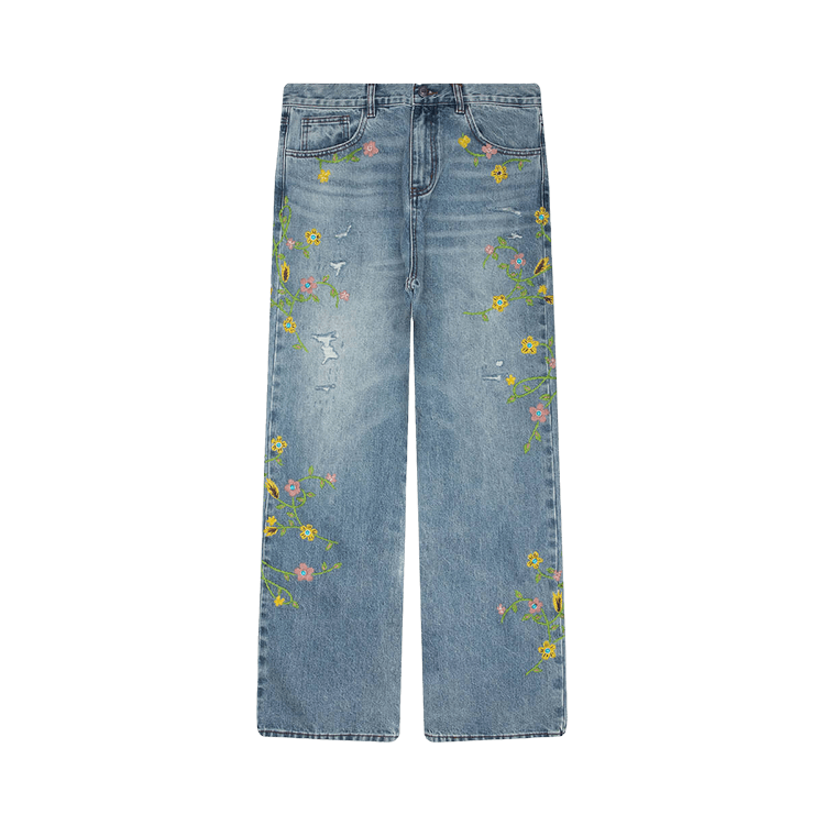 Birth Of Royal Child Majestic Floral Denim Pants "Blue"