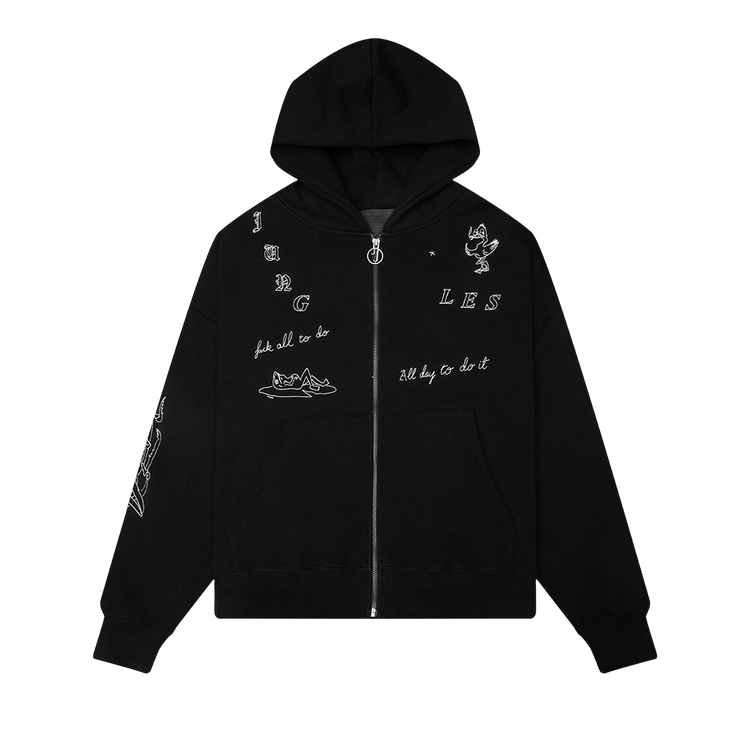 Jungles Fuck All To Do Zip Hoodie "Black"