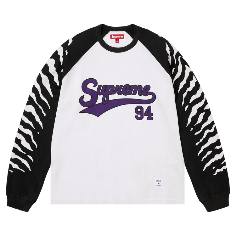 Supreme Tiger Raglan Long-Sleeve Top "White"