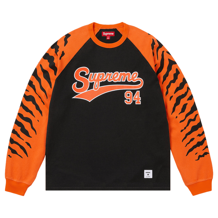 Supreme Tiger Raglan Long-Sleeve Top "Black"