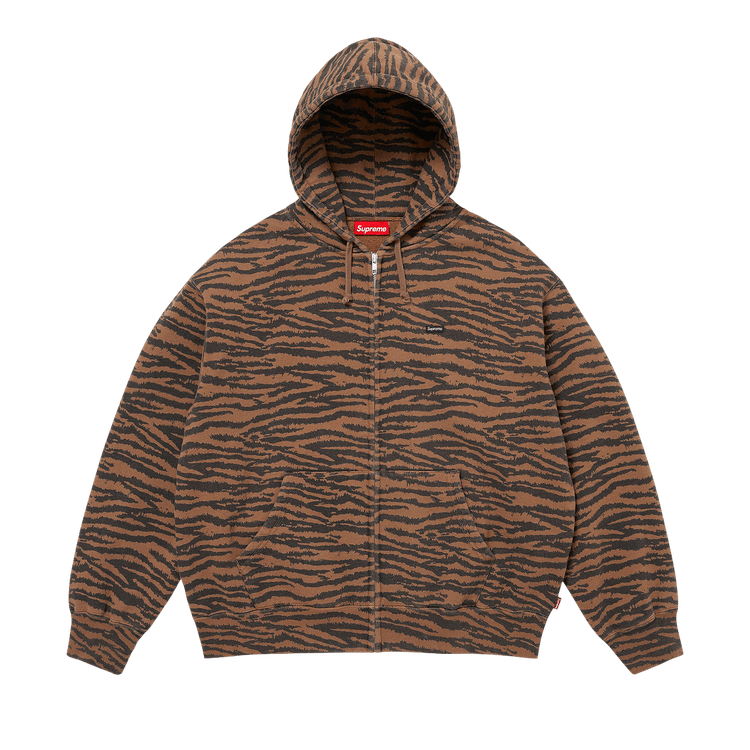 Supreme Small Box Zip Up Hooded Sweatshirt "Tiger"