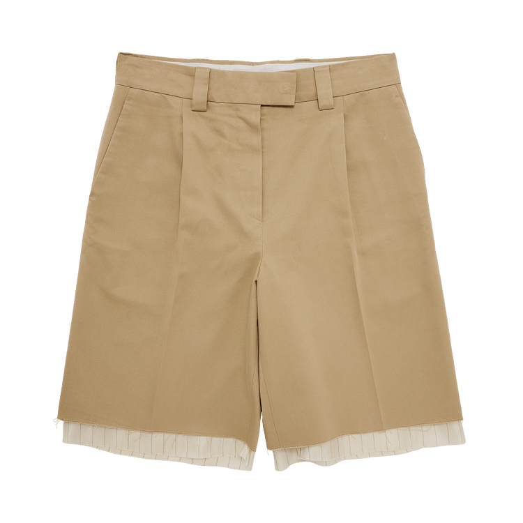 Miu Miu Layered Chino Shorts "Beige"