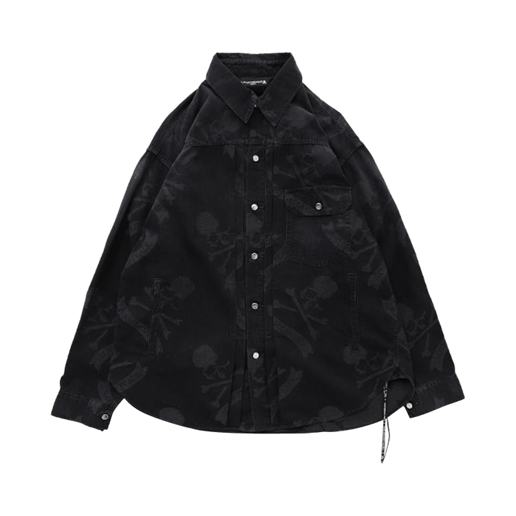 Mastermind World Aloha Denim Long-Sleeve Shirt "Black"