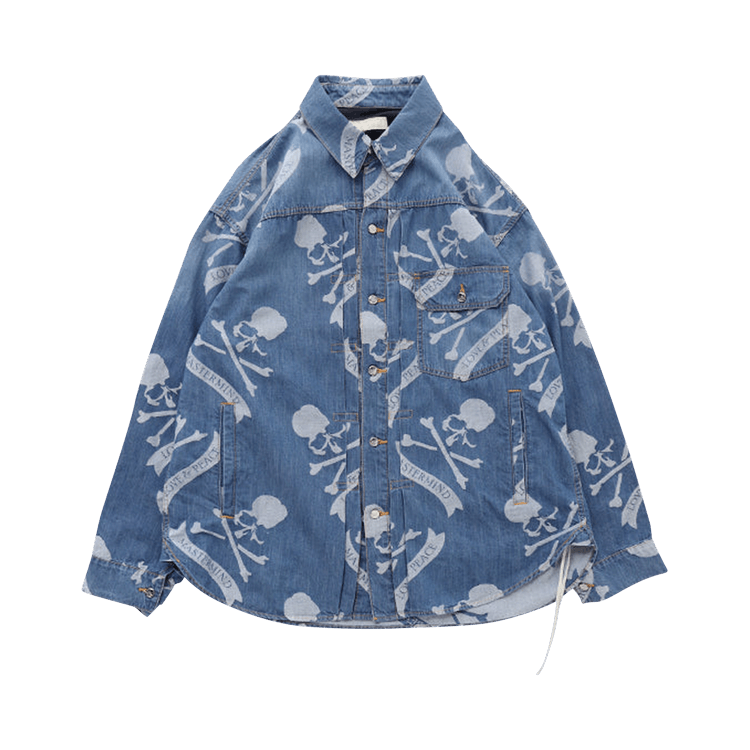 Mastermind World Aloha Denim Long-Sleeve Shirt "Indigo"