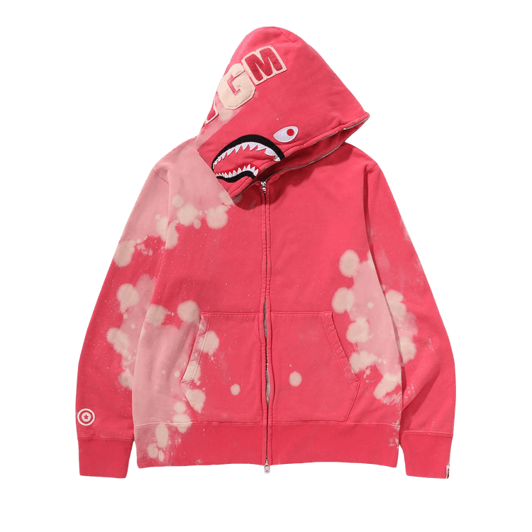 BAPE Hand Dye Shark Full Zip Hoodie "Red"