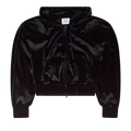 Vetements Velvet Rounded Shoulder Zip-Up Hoodie "Black"