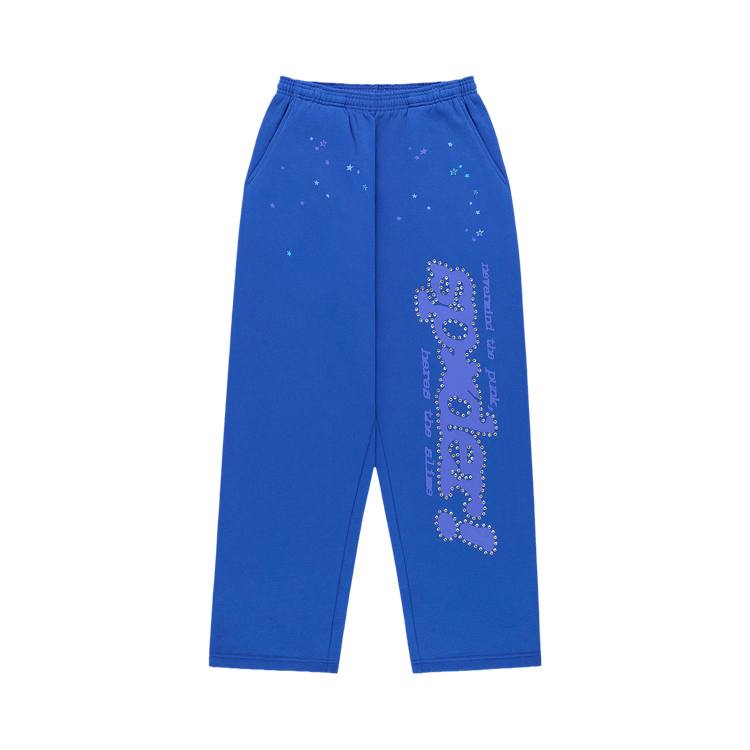Sp5der Rhinestone Punk V2 Sweatpant "Blue"