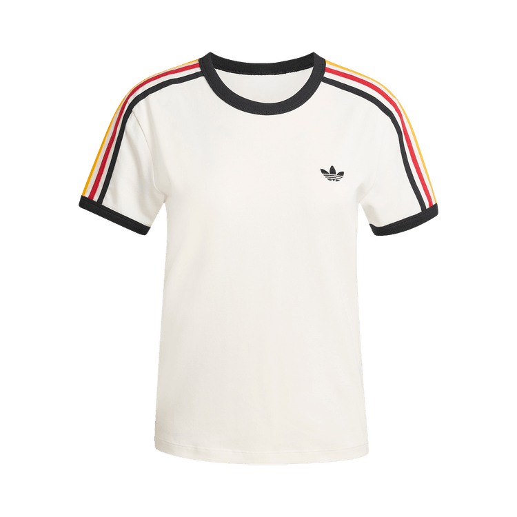 Adidas Originals 3-Stripes Slim Tee "Cloud White/Black/Team Power Red/Collegiate Gold"