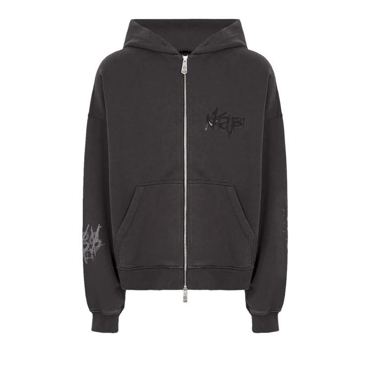 Ksubi Graff Ekcess Zip Thru Hoodie "Faded Black"
