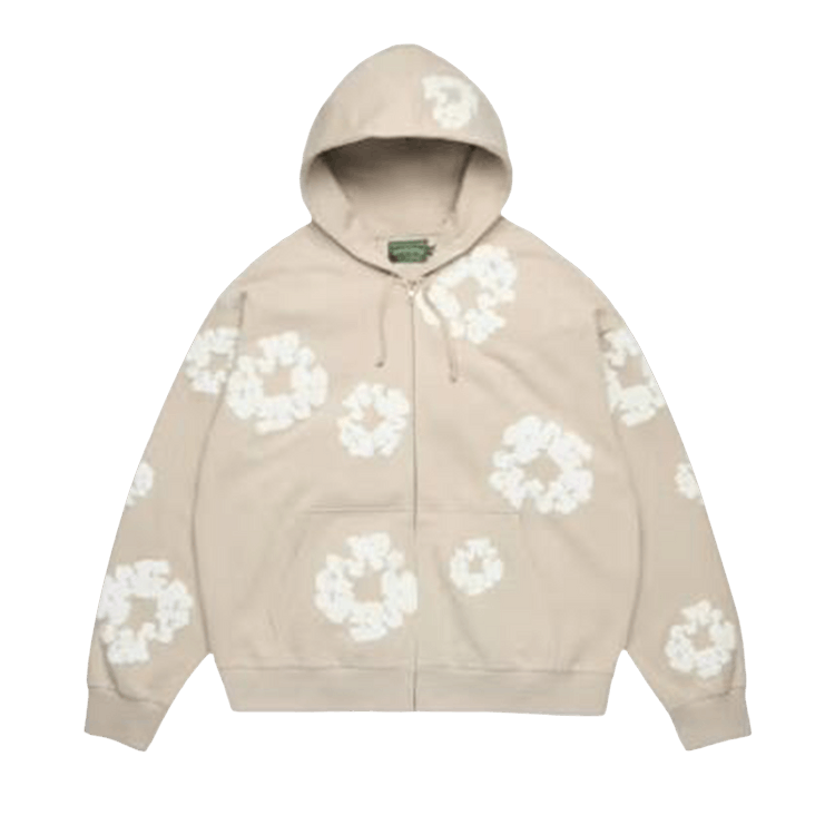 Denim Tears Cotton Wreath Zip Hoodie "Cream"