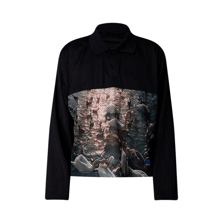 Rassvet Swan Mesh Long-Sleeve Polo "Black"