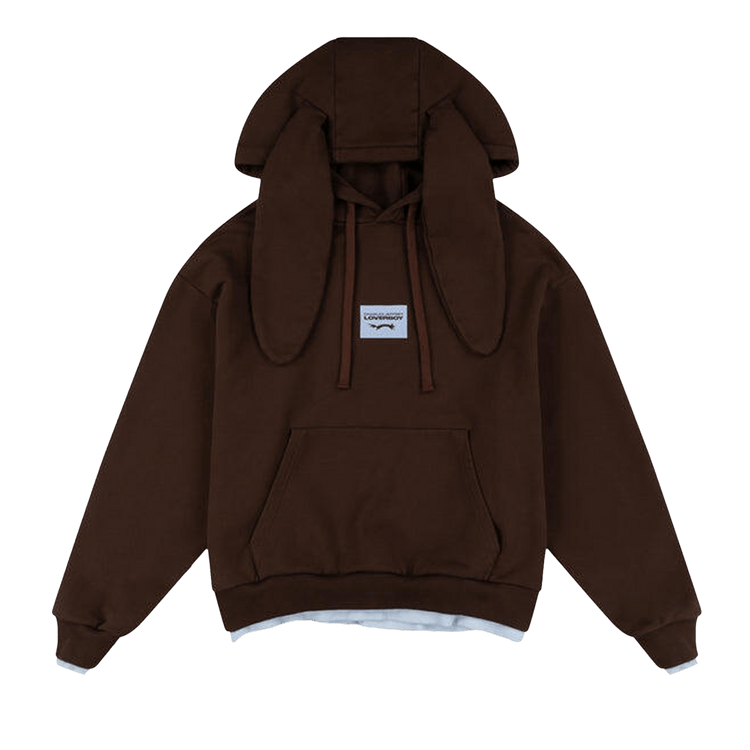 Charles Jeffrey Loverboy Rabbit Ears Hoody "Brown/Light Blue"