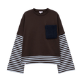 Charles Jeffrey Loverboy Long-Sleeve 2-In-1 Tee "Brown Stripe"