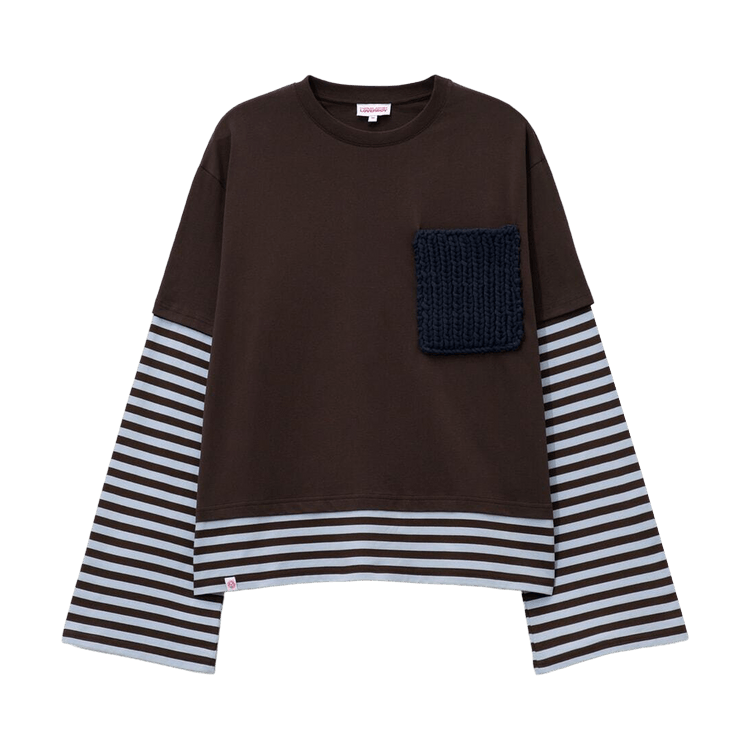Charles Jeffrey Loverboy Long-Sleeve 2-In-1 Tee "Brown Stripe"