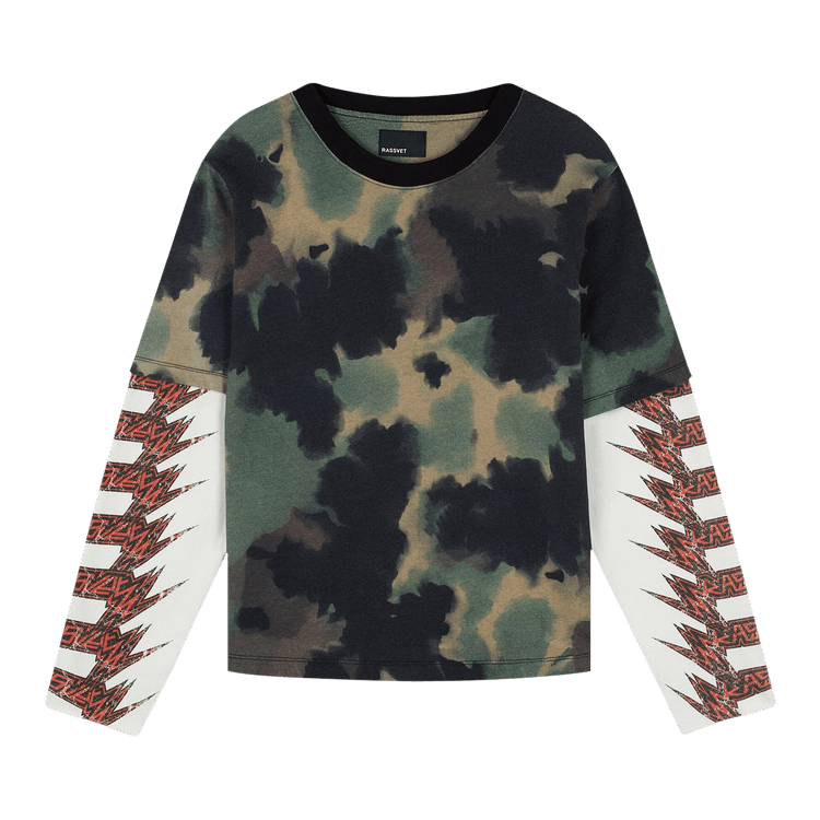 Rassvet Faux Layered Metal Long-Sleeve Tee "Green"