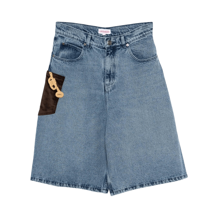 Charles Jeffrey Loverboy Crochet Trumpet Shorts "Washed Denim"