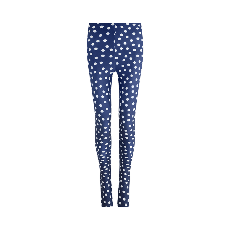 Jean Paul Gaultier Jersey Lycra Legging Printed Polka Dots "Navy/White"