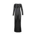 David Koma Cutout Striped Long-Sleeve Knit Gown "Black"