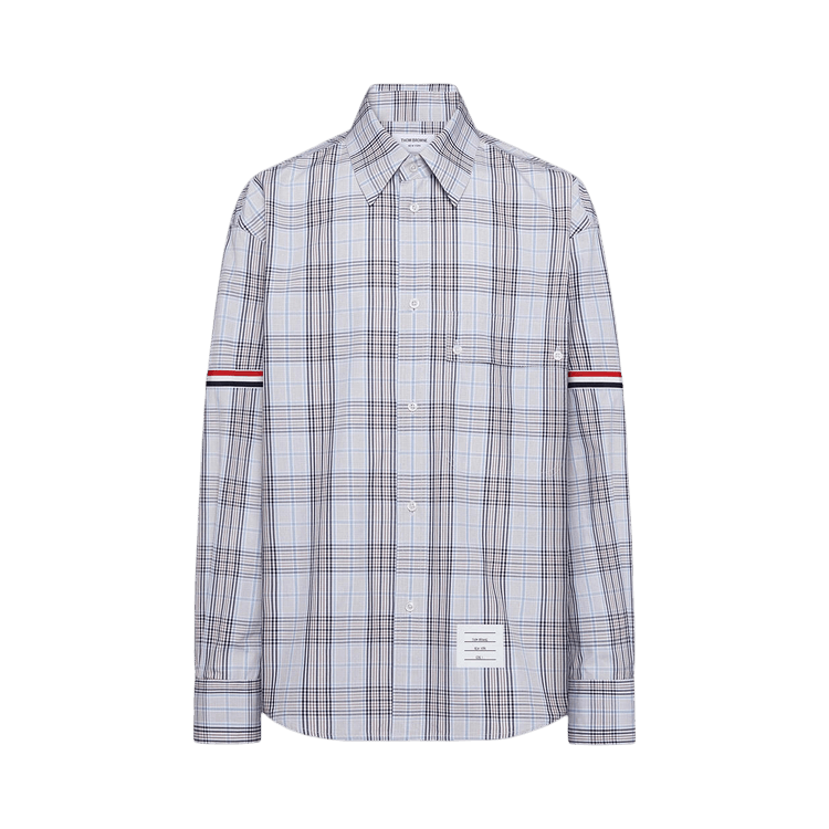 Thom Browne Plaid Check Poplin Armband Oversized Shirt "Seasonal/Multicolor"