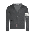 Thom Browne Merino Wool 4 Bar Classic V-Neck Cardigan "Medium Grey"