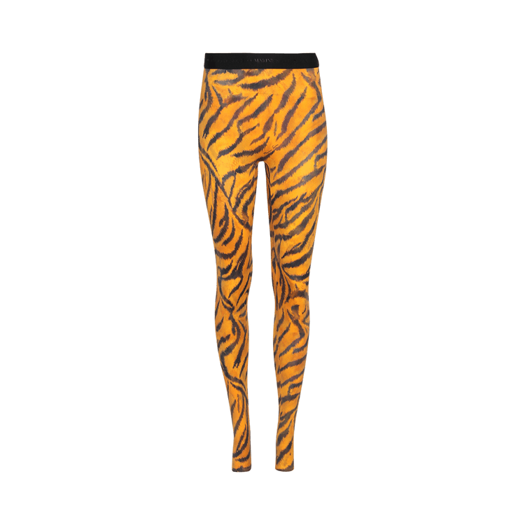 Marine Serre Tiger Printed Jersey Leggings "Medium Orange"
