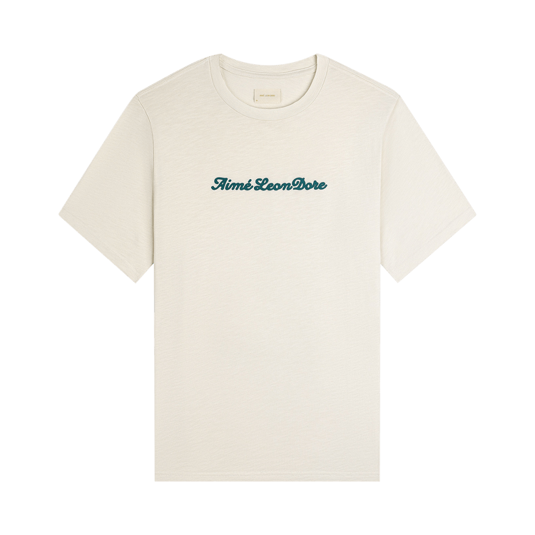 Aimé Leon Dore Puff Print Slub Logo Tee "Coconut Milk"