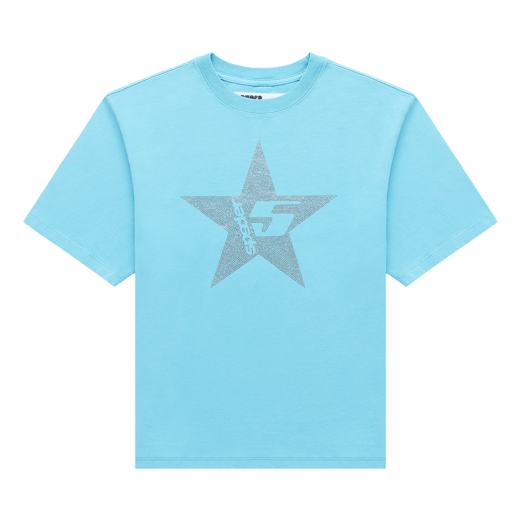 Sp5der Big 5 Star Rhinestone Tee "Light Blue"